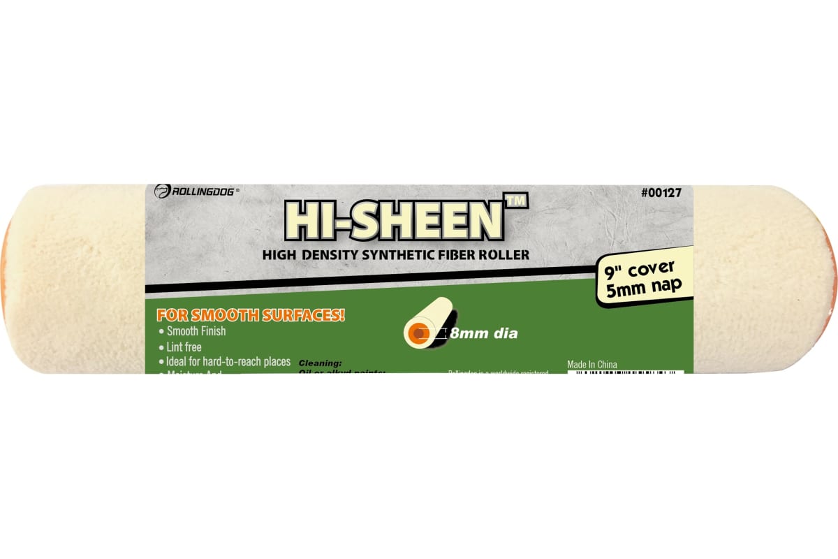 Валик Hi-Sheen™
Материал: Велюр
Размер:  9" (230мм)
Шубка 3/16" (5 мм)
Диаметр крепления: Ø8 мм