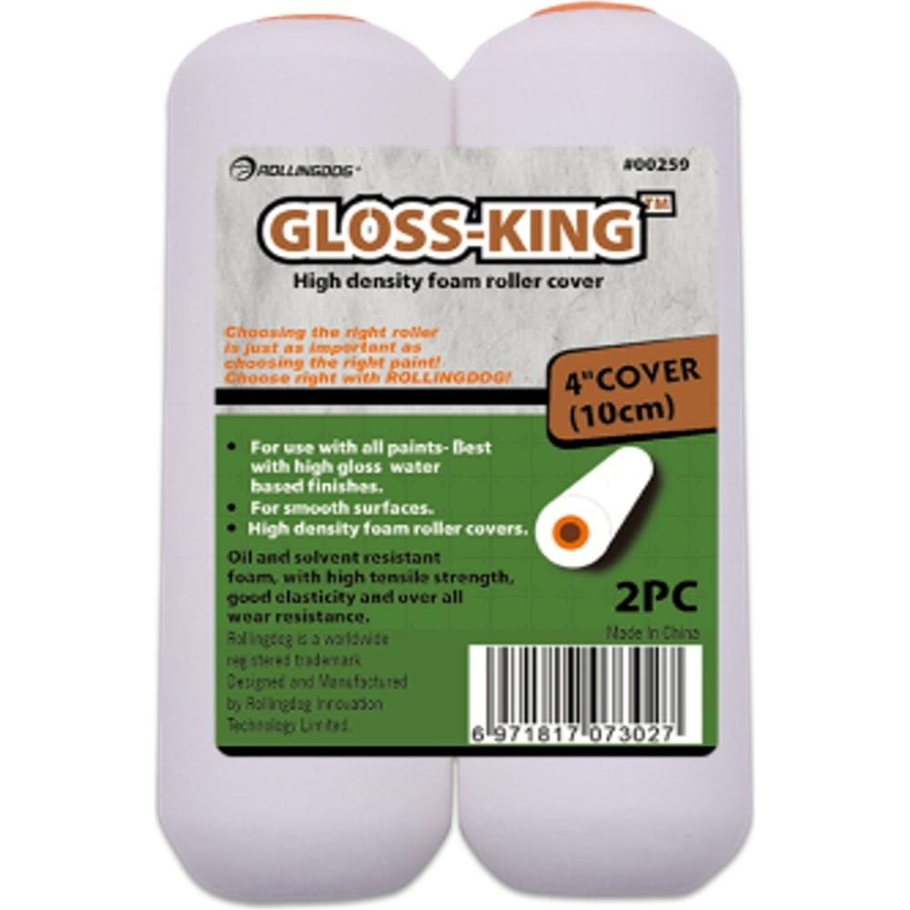 Валики Gloss-King™ мини (набор 2 шт.)
Материал: поролон
Размер:  4" (100мм)