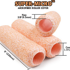 Валик Super-Micro™, набор 3 шт.
Материал: Микрофибра
Размер:  9" (230мм)
Шубка 3/8" (9,5мм)
Диаметр крепления: Ø38мм